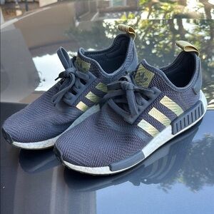 Adidas Black and Gold Sneakers